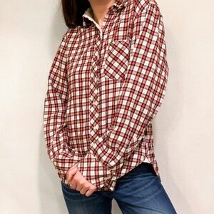 Victoria’s Secret Plaid Light Weight Flannel Shirt Size Small